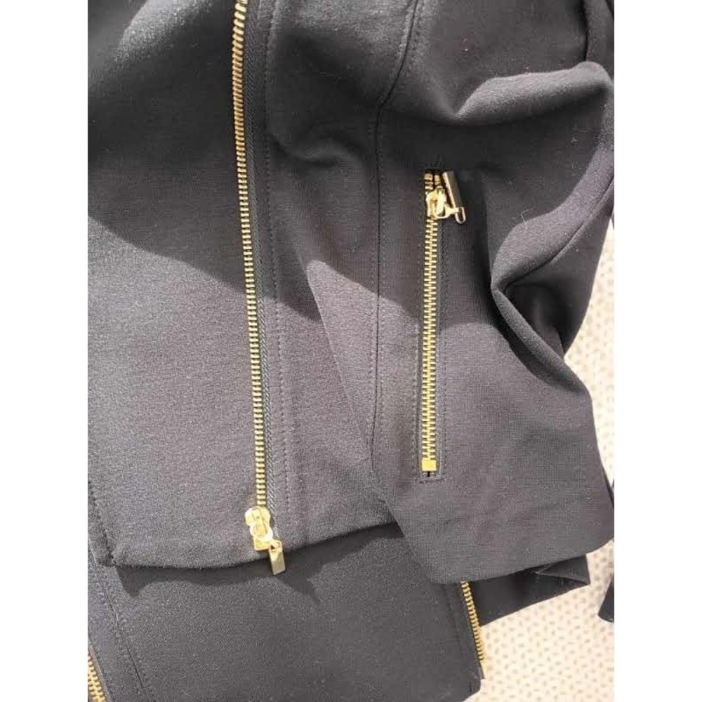 bar III Black Asymmetrical Zipper Moto Jacket‎ Blazer Style Size Small - Picture 8 of 15